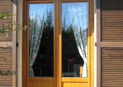 porte fenêtre PVC décor chêne doré monobloc