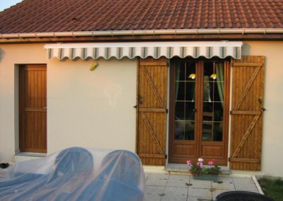 porte fenêtre et porte de service PVC décor chêne doré