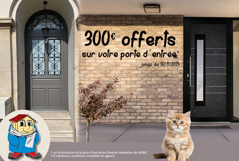 offre 300€ de réduction porte d'entrée LEO HUYNEN